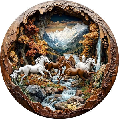 3D Galloping Horses Wooden Jigsaw Puzzle