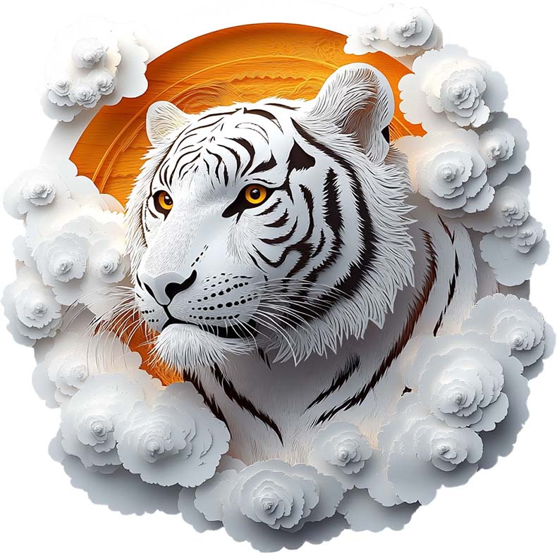 3D White Tiger Wooden Jigsaw Puzzle