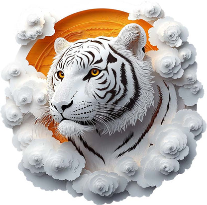 3D White Tiger Wooden Jigsaw Puzzle