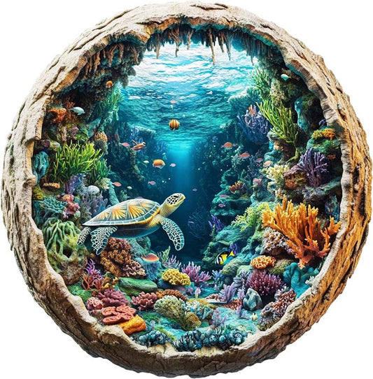 3D Coral Reef Turtle Wooden Jigsaw Puzzle