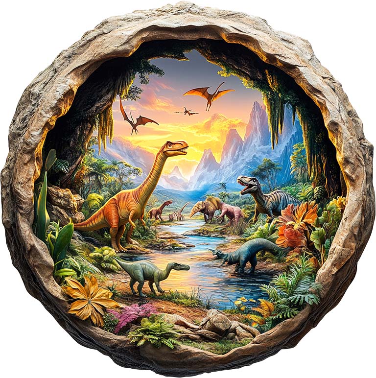 3D Dinosaur World Wooden Jigsaw Puzzle