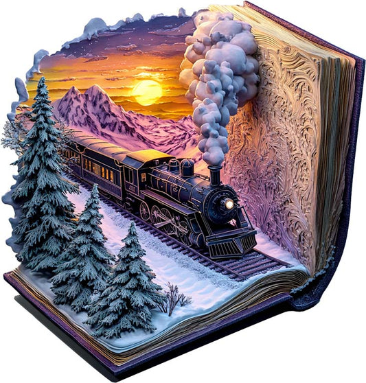 3D Winter Train Journey Wooden Jigsaw Puzzle