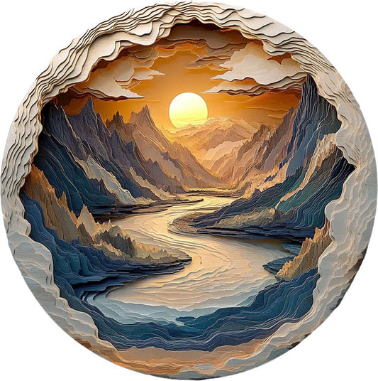 3D Mountain River Wooden Jigsaw Puzzle