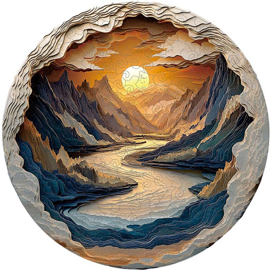 3D Mountain River Wooden Jigsaw Puzzle