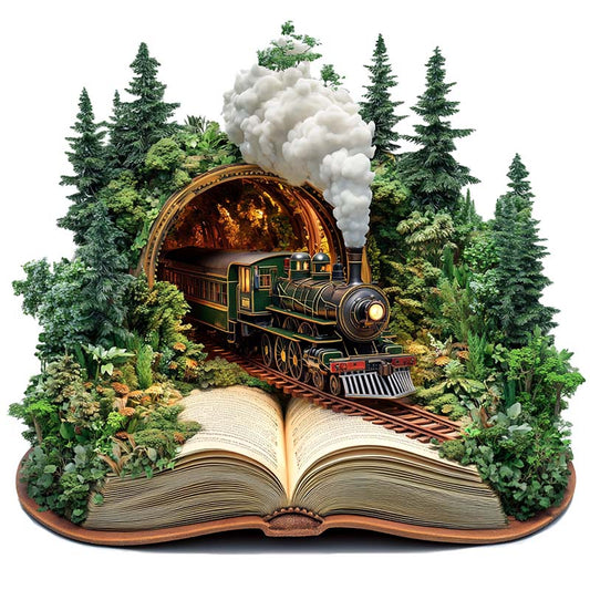 3D Train through the Forest Wooden Jigsaw Puzzle