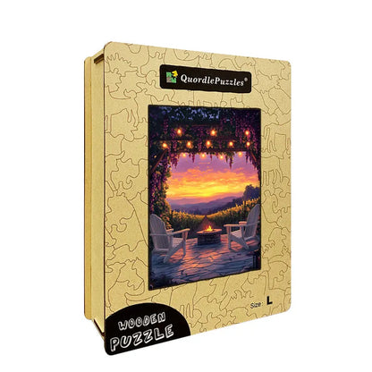 Vineyard Sunset Patio Wooden Jigsaw Puzzle