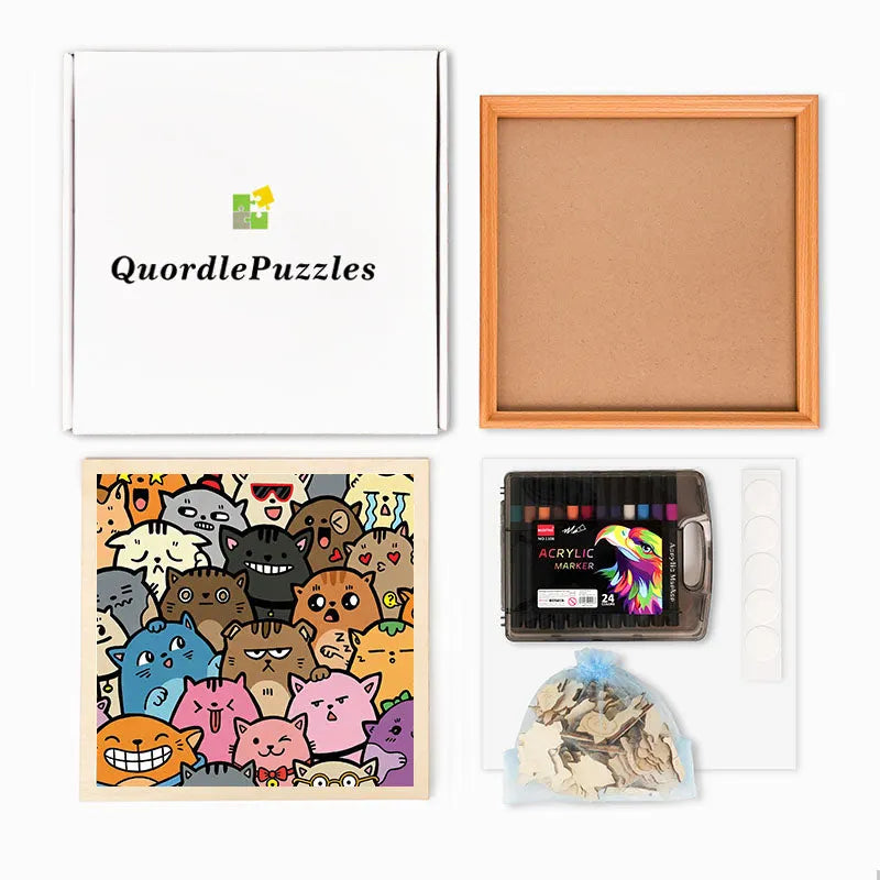 Weird but Cute - Wooden Coloring Puzzle