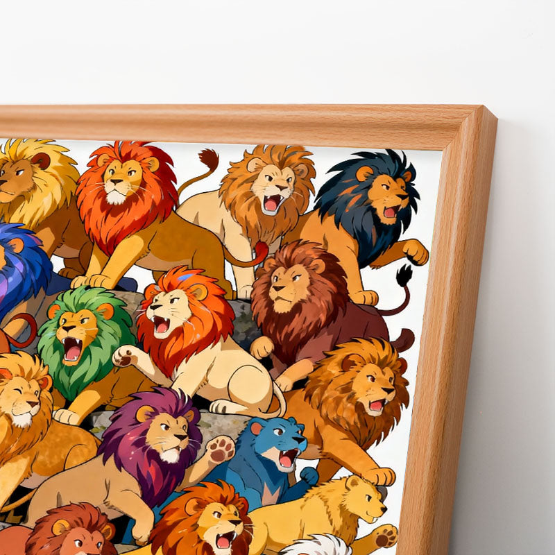 Majestic Lions - Wooden Coloring Puzzle