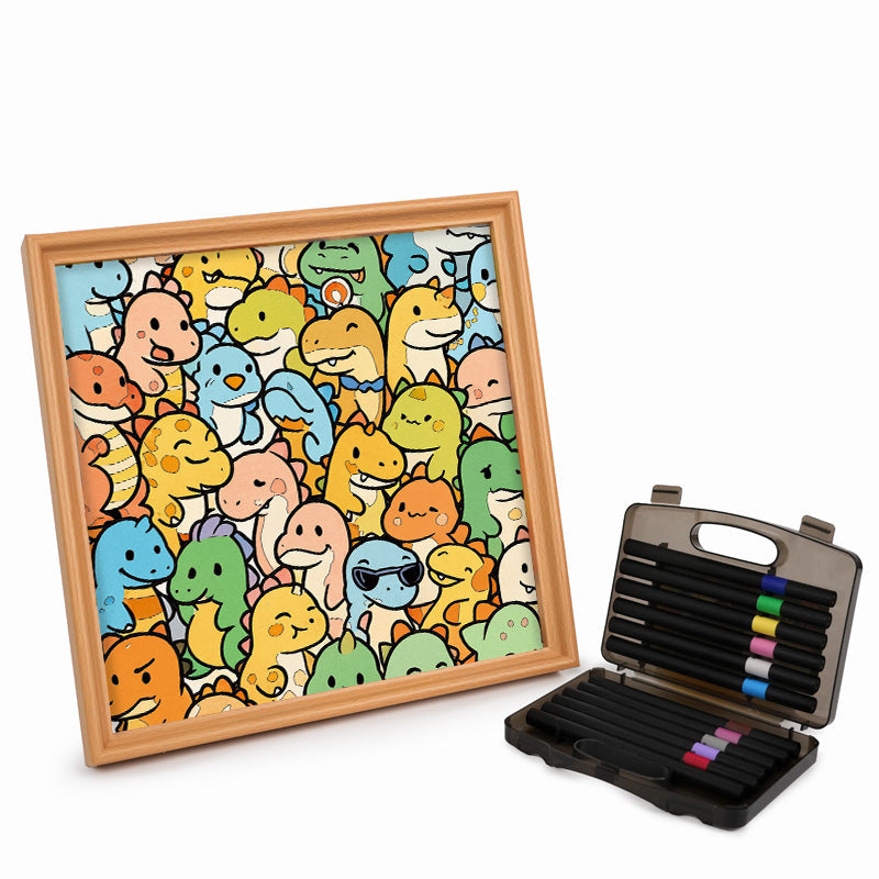 Little Dragon - Wooden Coloring Puzzle
