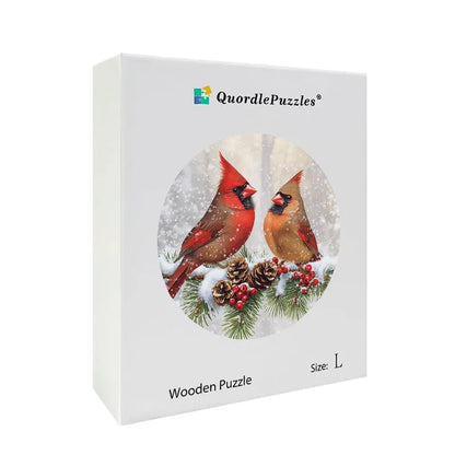 Winter Cardinals Wooden Jigsaw Puzzle