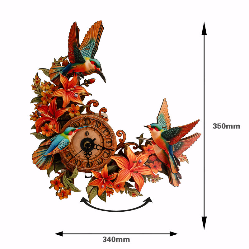 Hummingbird Lily Wooden Clock Puzzle