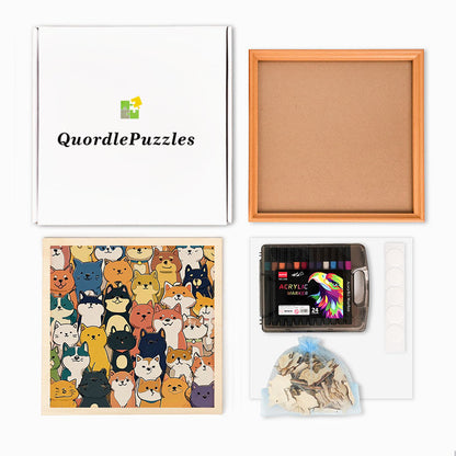 Shiba Squad- Wooden Coloring Puzzle