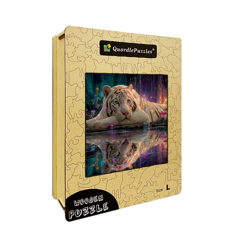 White Tiger Wooden Jigsaw Puzzle