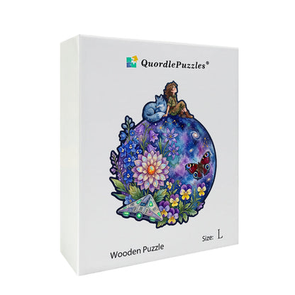 Cosmic Wildflower Dream Wooden Puzzle