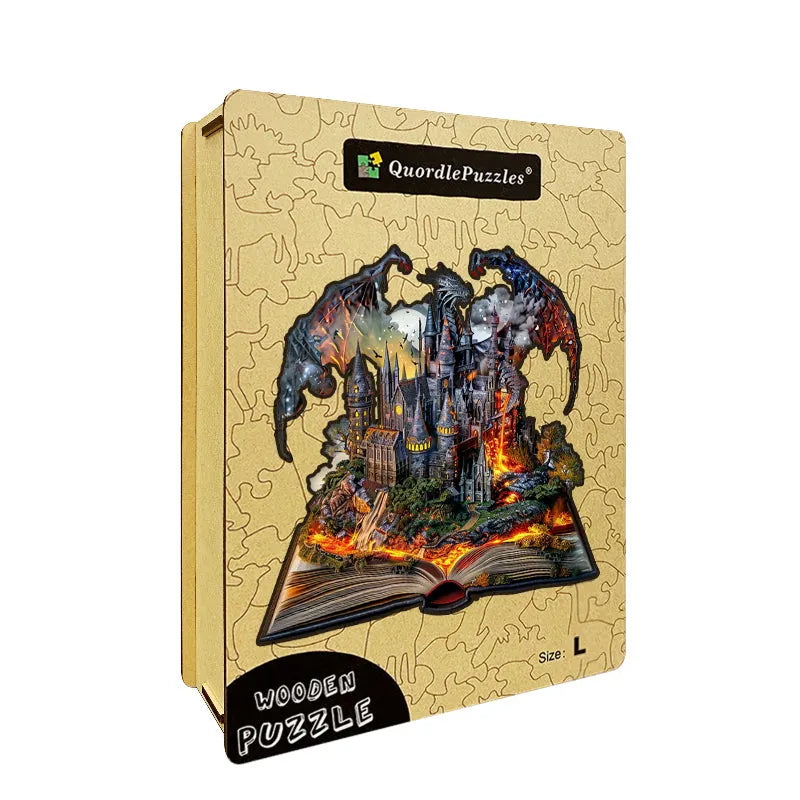 Dragon Castle in a Book Wooden Jigsaw Puzzle