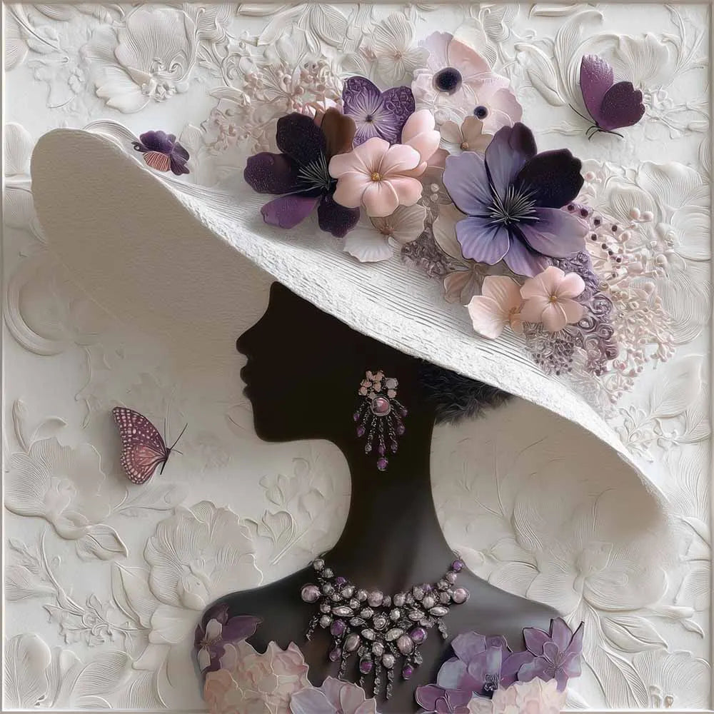 Elegant Floral Lady Silhouette Wooden Jigsaw Puzzle