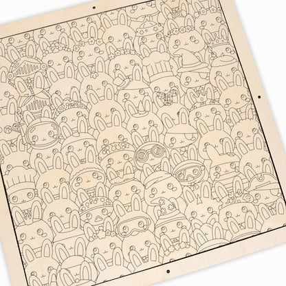 Bunnies- Wooden Coloring Puzzle