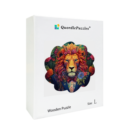 🔥LAST DAY 86% -Aesthetic Lion In Flowers  Owl Wooden Jigsaw Puzzle