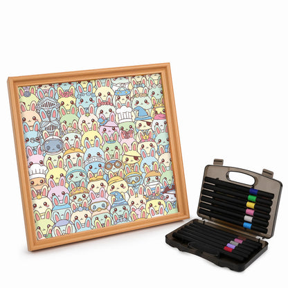Bunnies- Wooden Coloring Puzzle