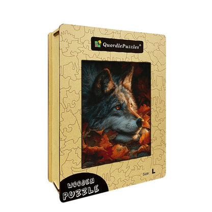 Autumn Wolf Wooden Jigsaw Puzzle
