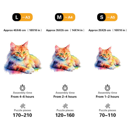 🔥LAST DAY 92% -Watercolor Wood Cat