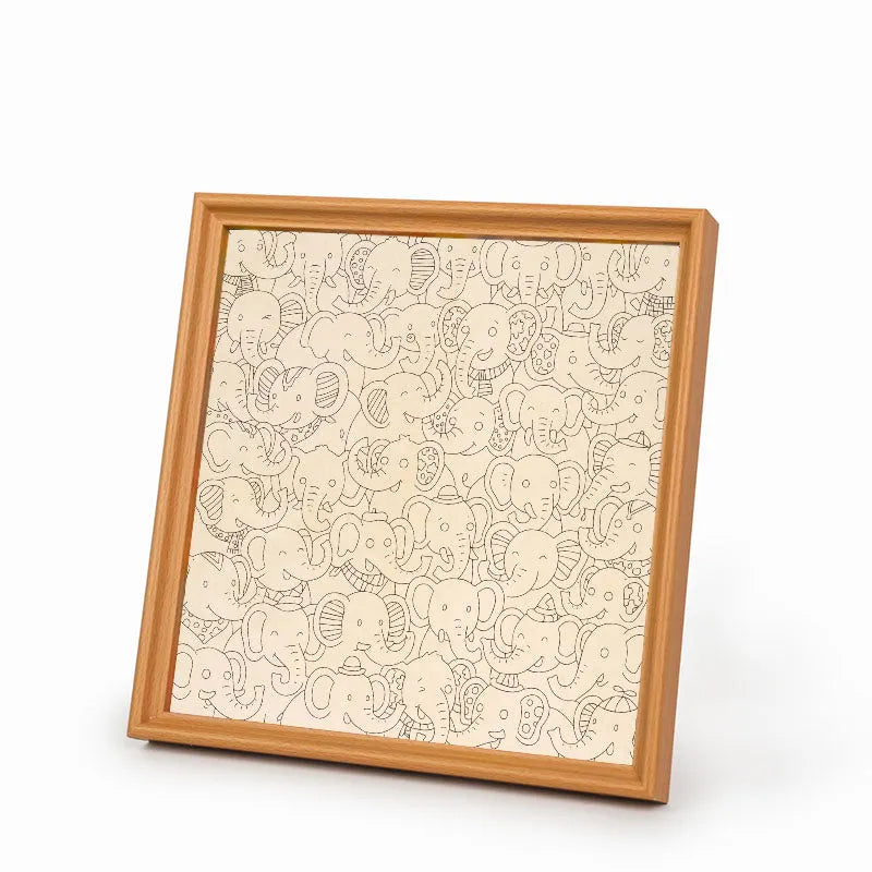 Elephant Party - Wooden Coloring Puzzle