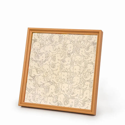 Elephant Party - Wooden Coloring Puzzle