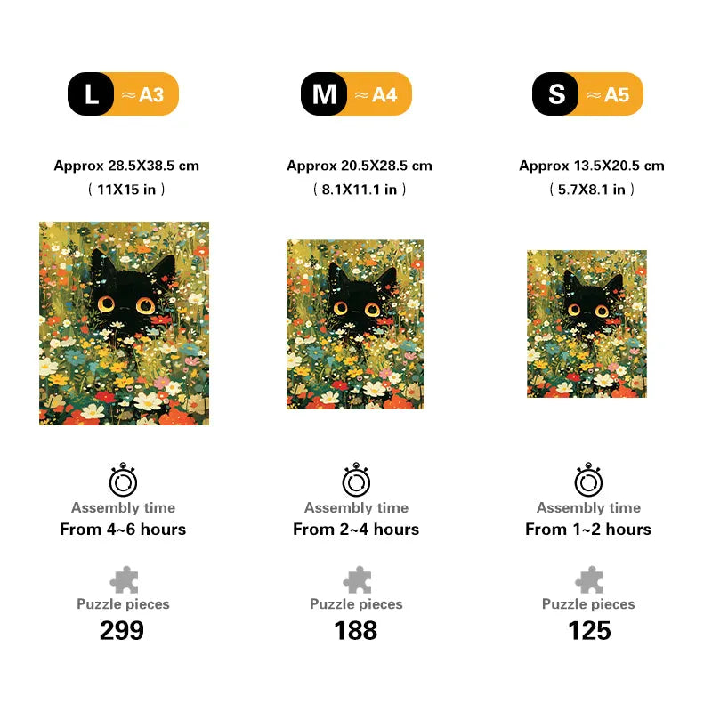 Black Cat Wooden Jigsaw Puzzle