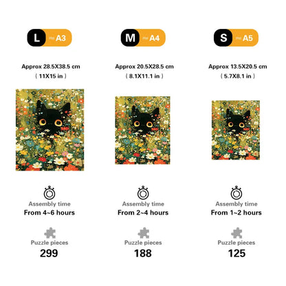 Black Cat Wooden Jigsaw Puzzle