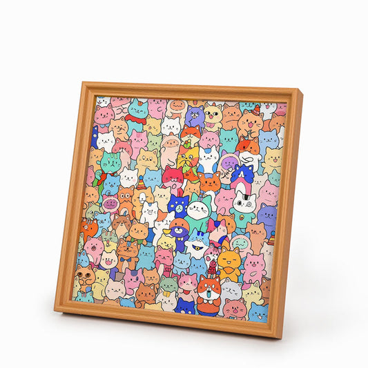 Cute Cat Collection - Wooden Coloring Puzzle