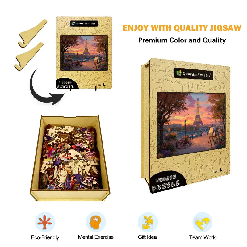Paris Sunset Wooden Jigsaw Puzzle