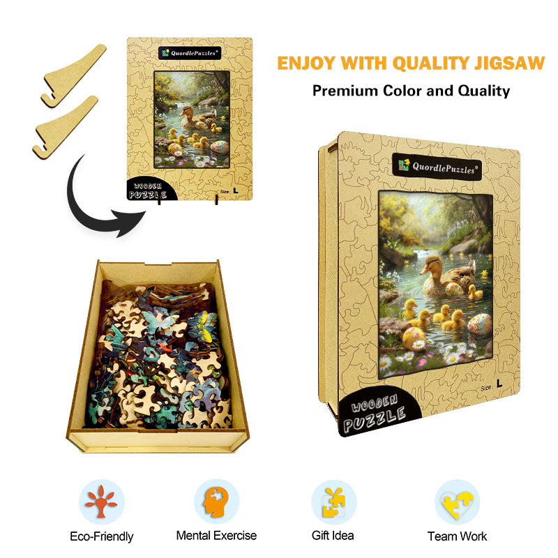 Ducklings & Eggs Wooden Jigsaw Puzzle