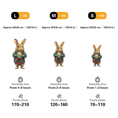 3D Upright Bunny Wooden Jigsaw Puzzle