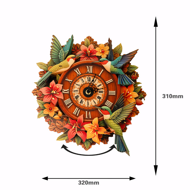 Hummingbird Garden Wooden Clock Puzzle