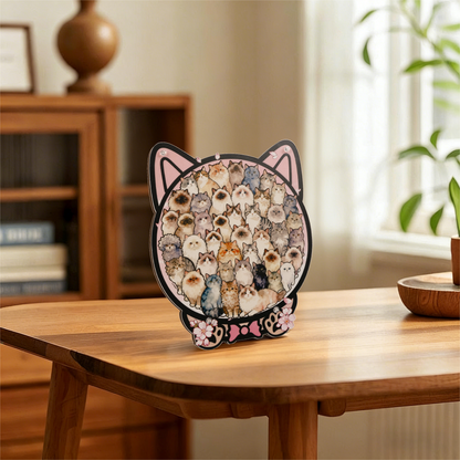 Cherry Blossom Cat Gathering Display Puzzle