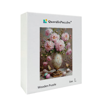 Floral Elegance with Birds Wooden Jigsaw Puzzle