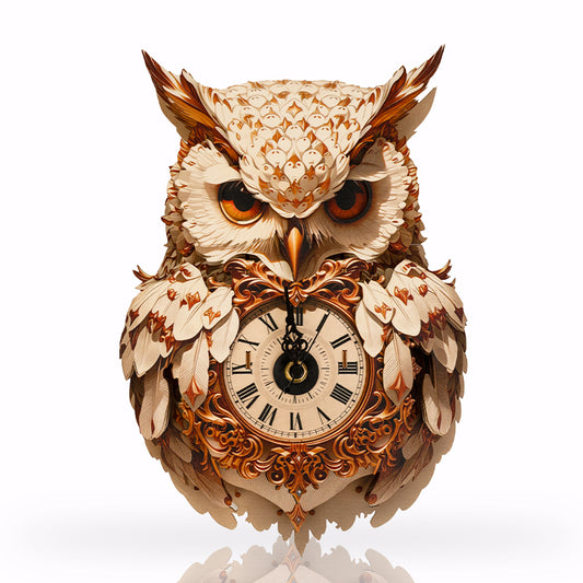 Wise Owl Timepiece Wooden Clock Puzzle