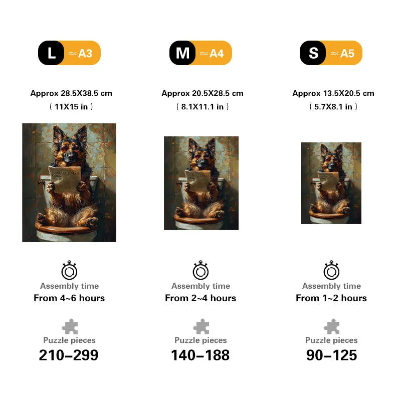 Realistic German Shepherd Wooden Jigsaw Puzzle