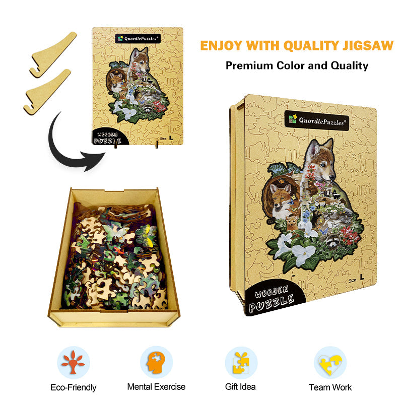 🔥LAST DAY 90% -Wolf Face Wooden Jigsaw Puzzle