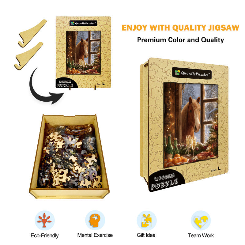 Horse at Window Wooden Jigsaw Puzzle