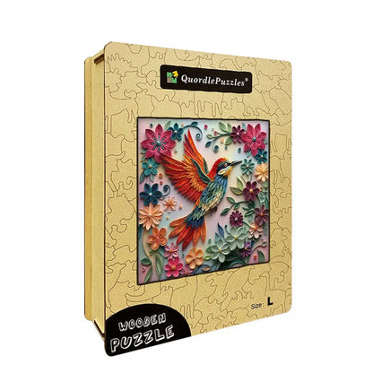 Hummingbird in Bloom Wooden Jigsaw Puzzle