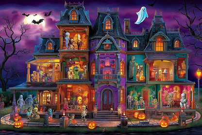 Spooky Mansion Halloween Wooden Jigsaw Puzzle