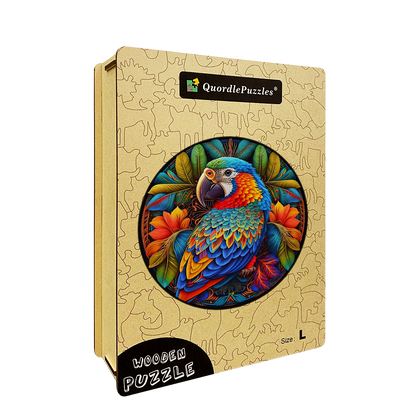 🔥Last Day 88% OFF-Stained Parrot Wooden Jigsaw Puzzle