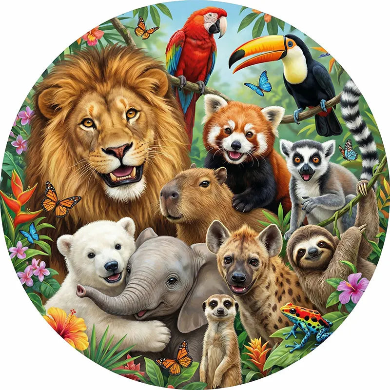 Exotic Animal Adventure Wooden Jigsaw Puzzle