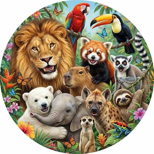 Exotic Animal Adventure Wooden Jigsaw Puzzle