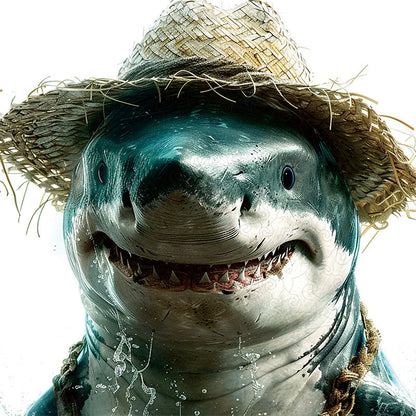 🔥LAST DAY 85% OFF-Shark wearing straw hat