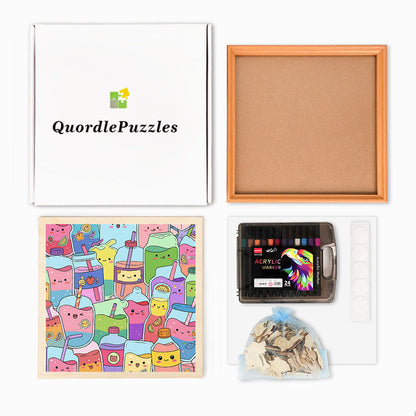Cute juices - Wooden Coloring Puzzle