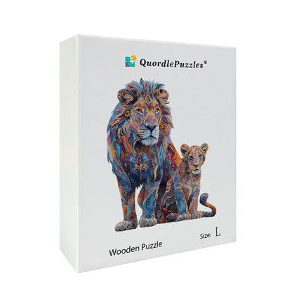 Majestic Lion Pair Wooden Jigsaw Puzzle