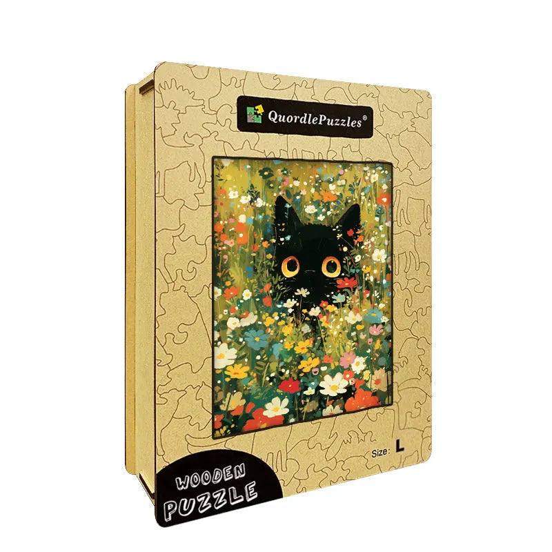 Black Cat Wooden Jigsaw Puzzle