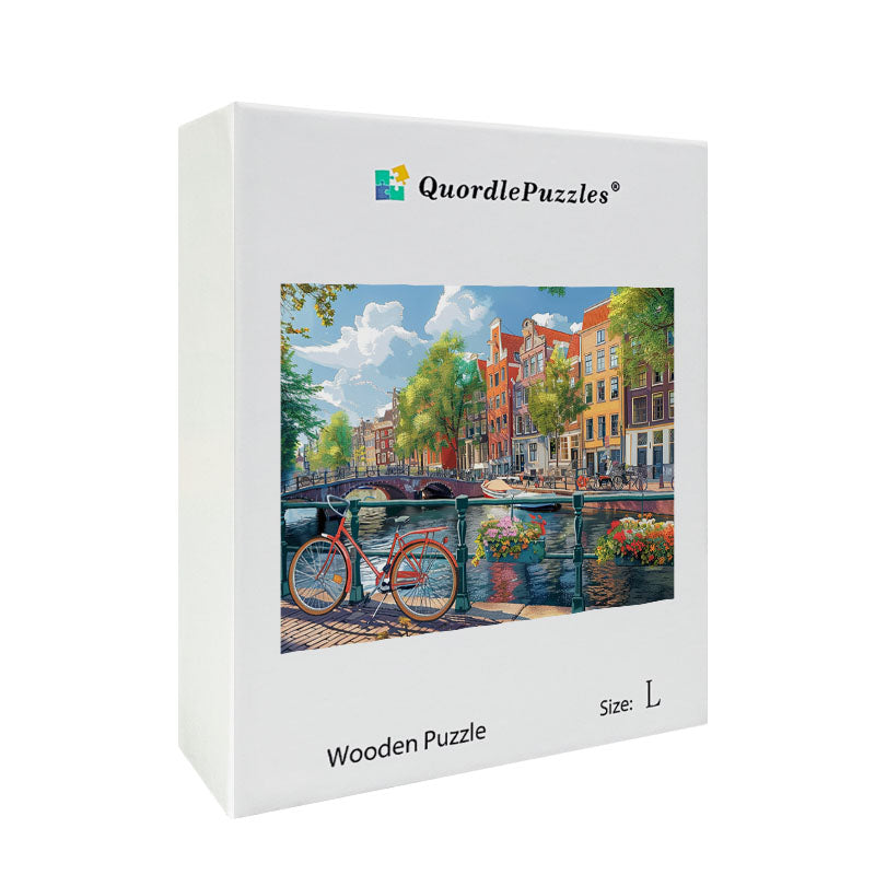 Amsterdam Canal Wooden Jigsaw Puzzle
